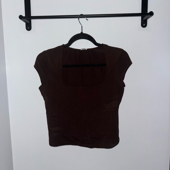 Garage Square Neck Brown Women's Top - Picture 3 of 3